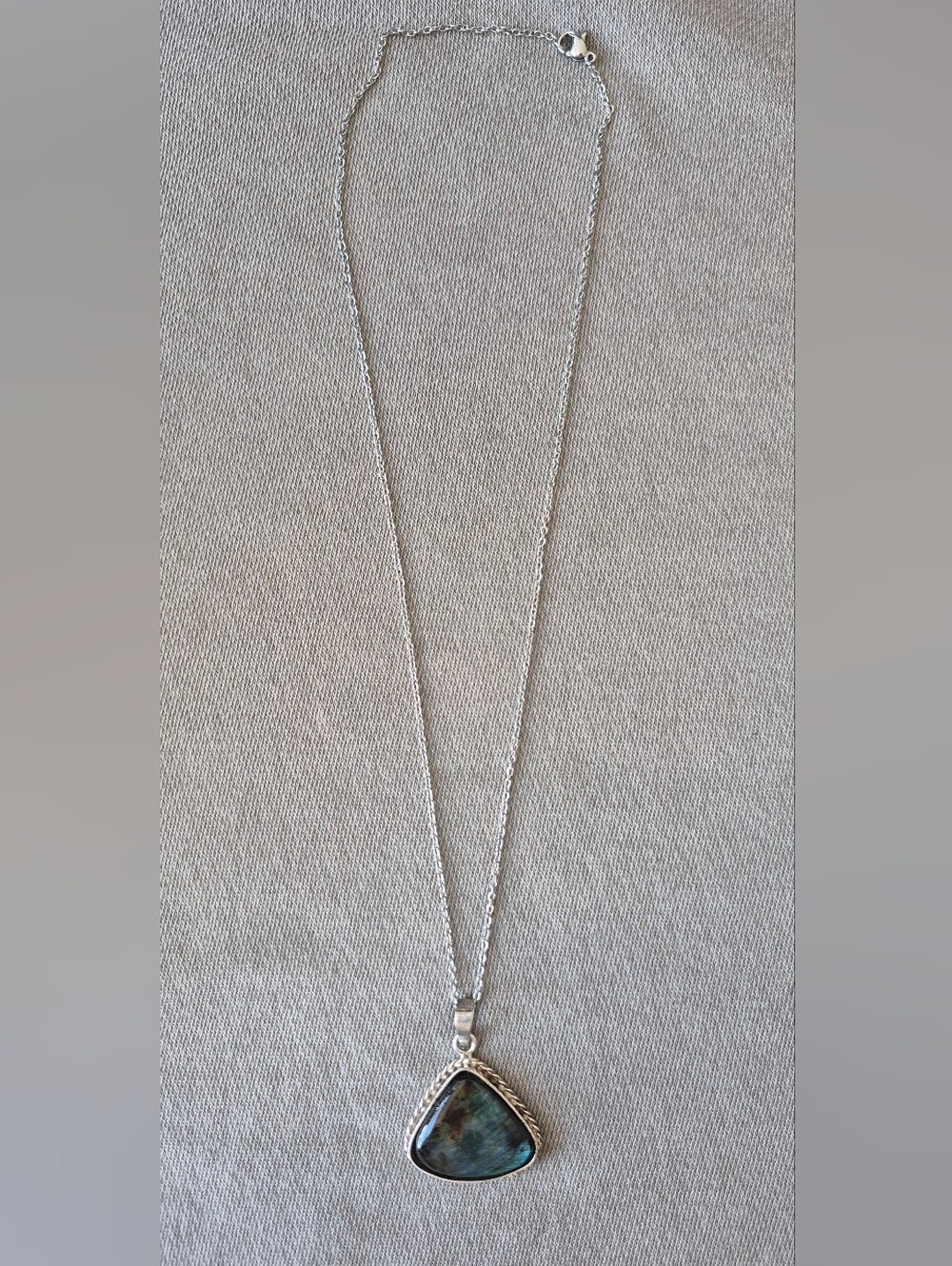 Handcrafted Sterling Silver Necklace with Labradorite Stone Pendant